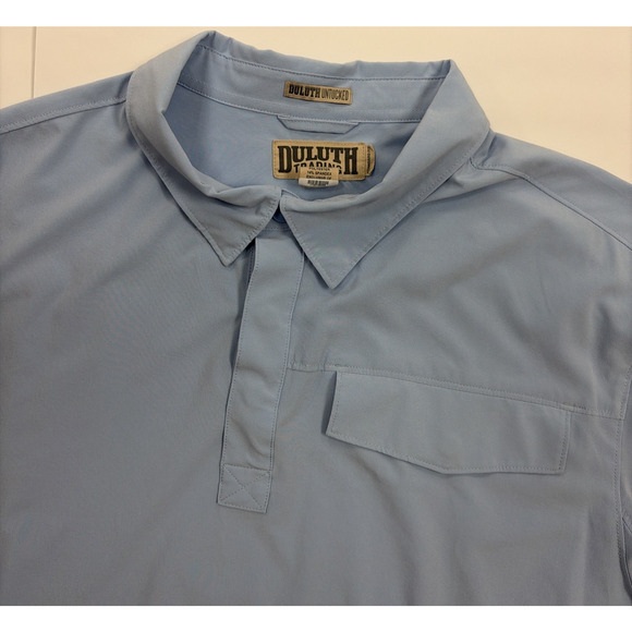 Duluth Trading Untucked Shirt Men 2XL Blue Relaxed Fit Lightweight - Picture 2 of 6